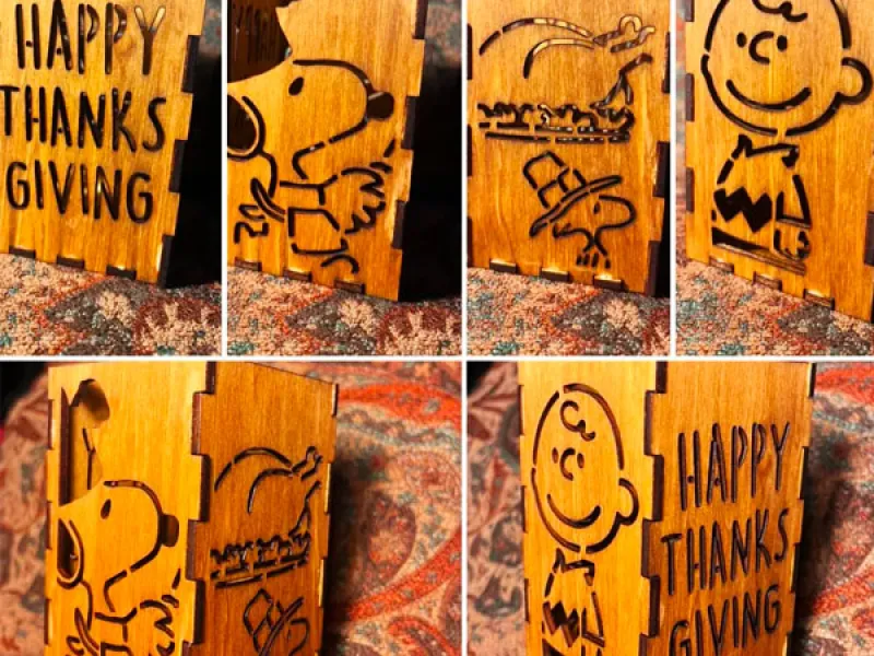 Charlie Brown Thanksgiving Candle Box Luminary