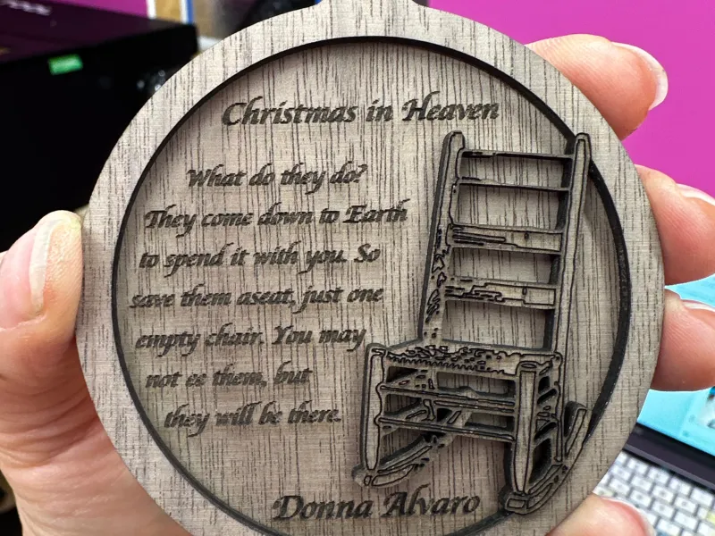 Dual Layered Ornament for a friend who lost her mom.